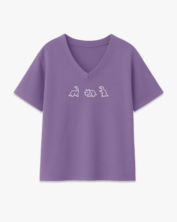 3 Dinos V-Neck Oversize T-Shirt