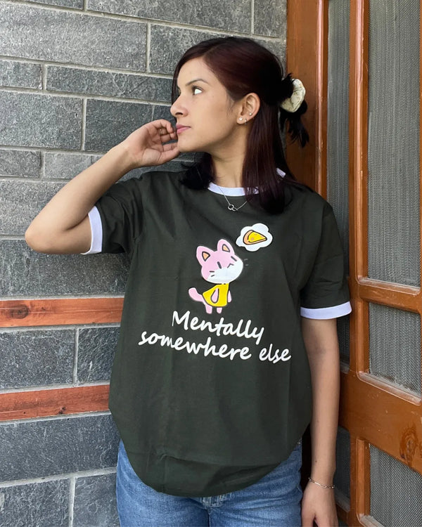 Shop Mentally Somewhere Else Tap Out T-Shirt - Olive & White | Dky