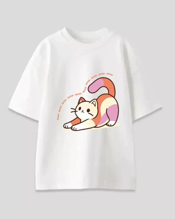 Shop Meow Mantra Oversized T-Shirt | Casual Look | Dky