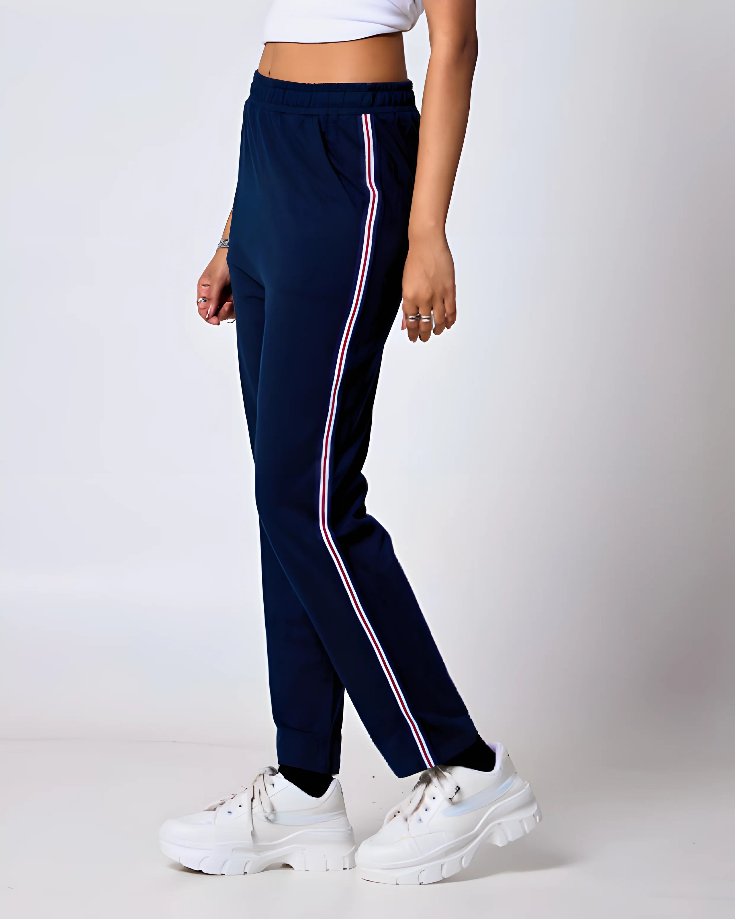 Navy Stripped Track Pant