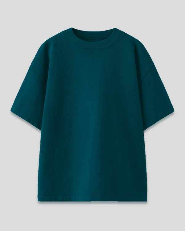 Petrol Blue Plain Oversized T-Shirt