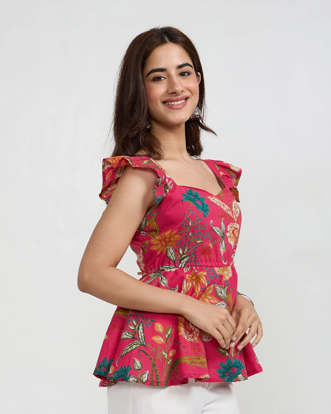 Pink Ella Ruffle Top