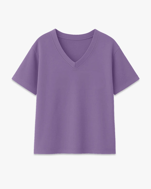 Plum Plain V-Neck Oversized T-Shirt