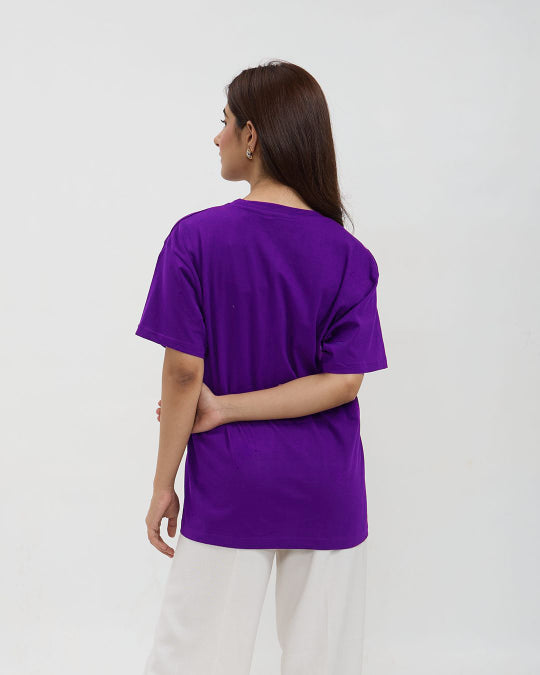 Purple Plain Oversized T-Shirt