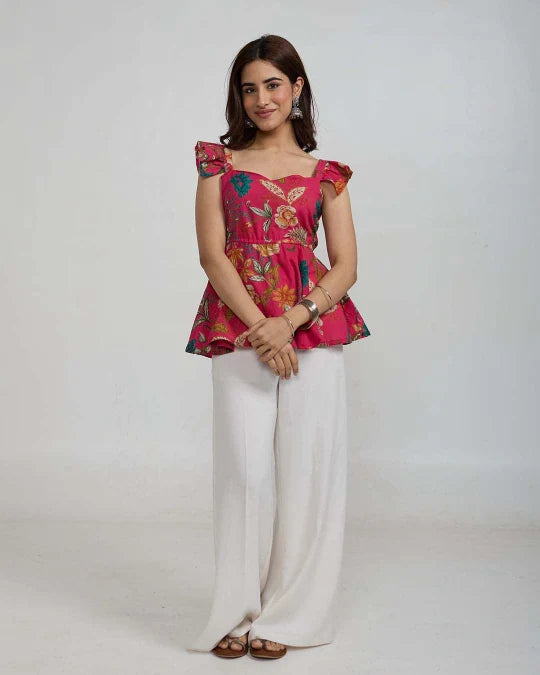 Pink Ella Ruffle Top