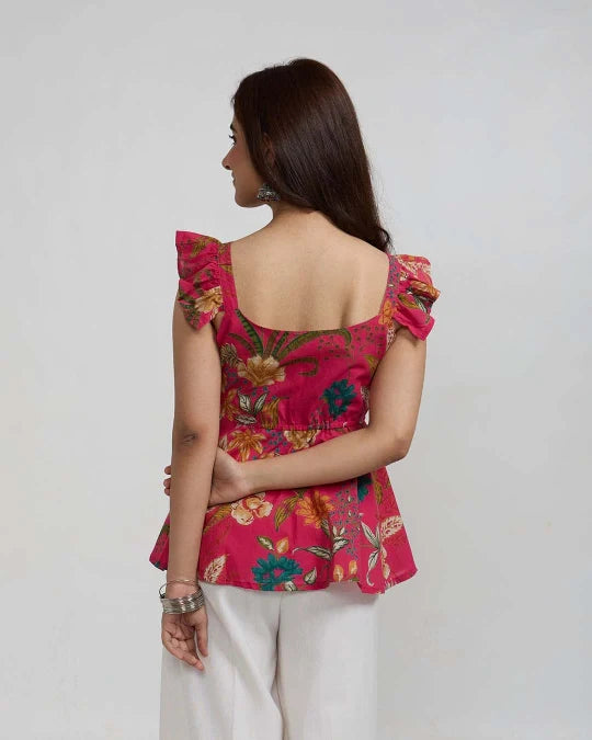 Pink Ella Ruffle Top