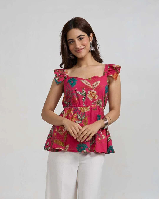 Pink Ella Ruffle Top