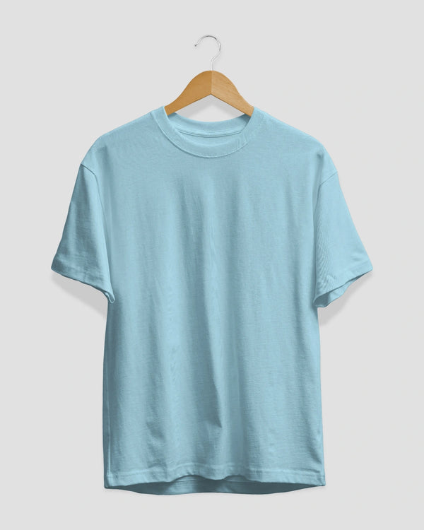 Sky Blue Plain T-Shirt - Shop Printed T shirt for Women Online In India | LoveDky
