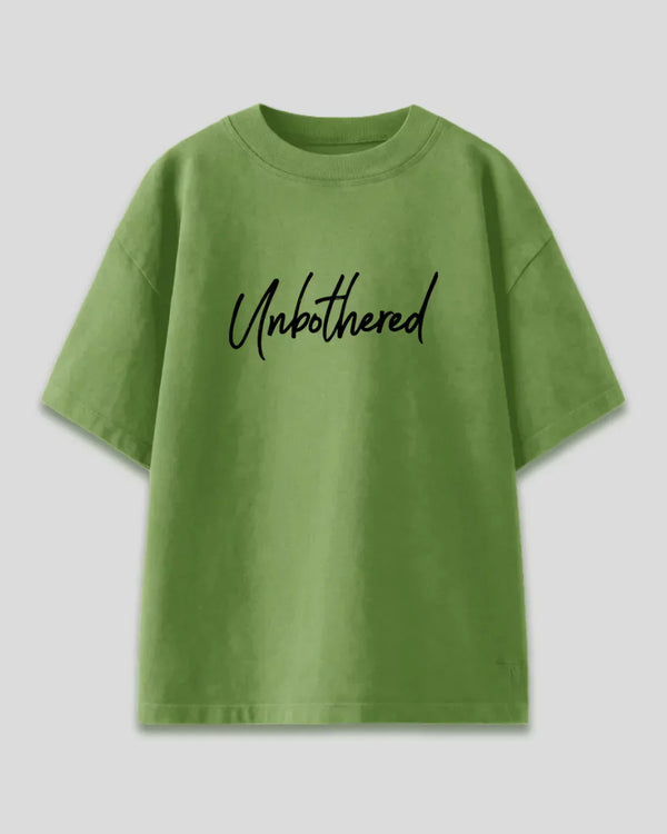 Shop Unbothered Oversized Matcha T-Shirt for Women online in India | Dky