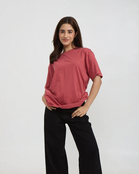 Brick Plain Oversized T-Shirt