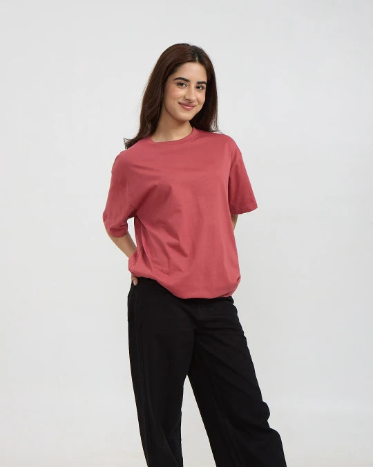 Brick Plain Oversized T-Shirt