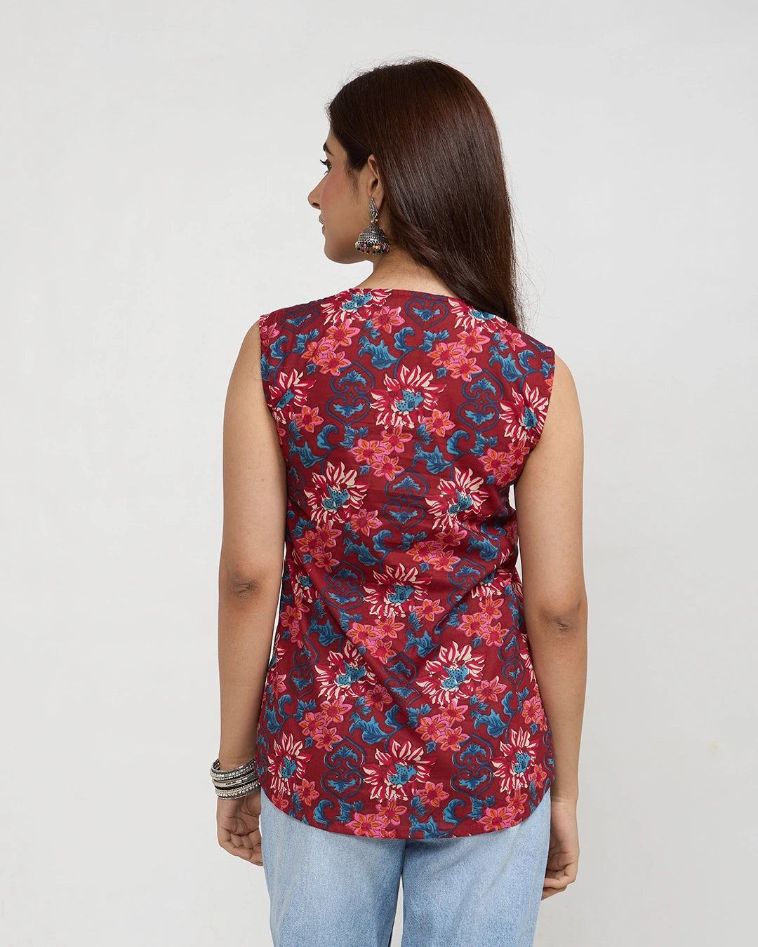 Vintage Muse Button-Down Cotton Top