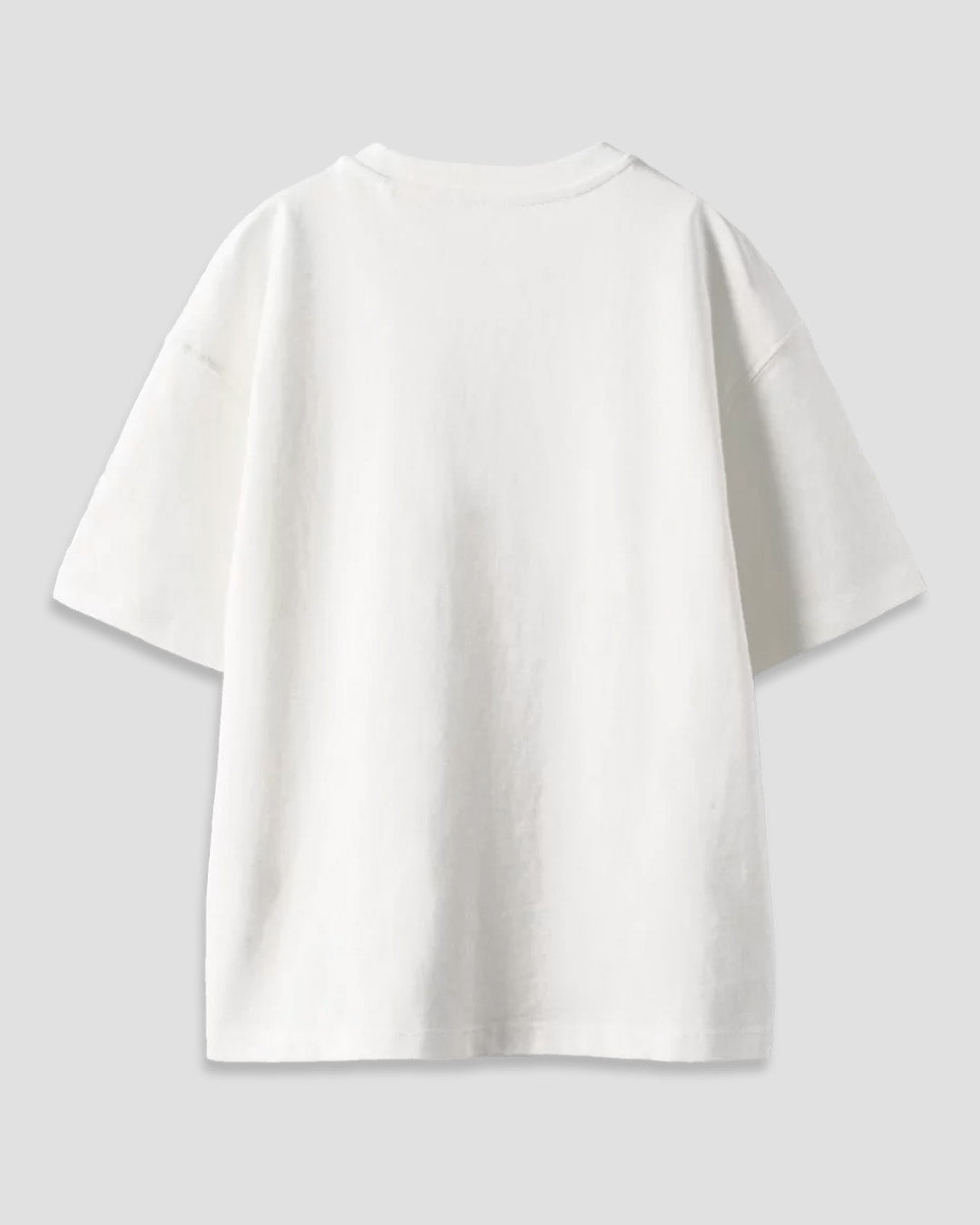 Self Care Oversized T-Shirt – white, oversized tee with plain design, shown in flat lay