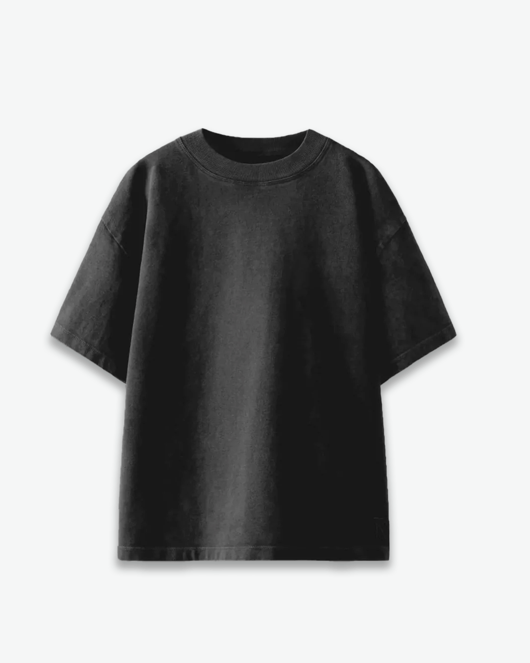 Arlo Privacy Is Luxury Oversized Tshirt – black 100% cotton tee with plain design, shown in flat lay
