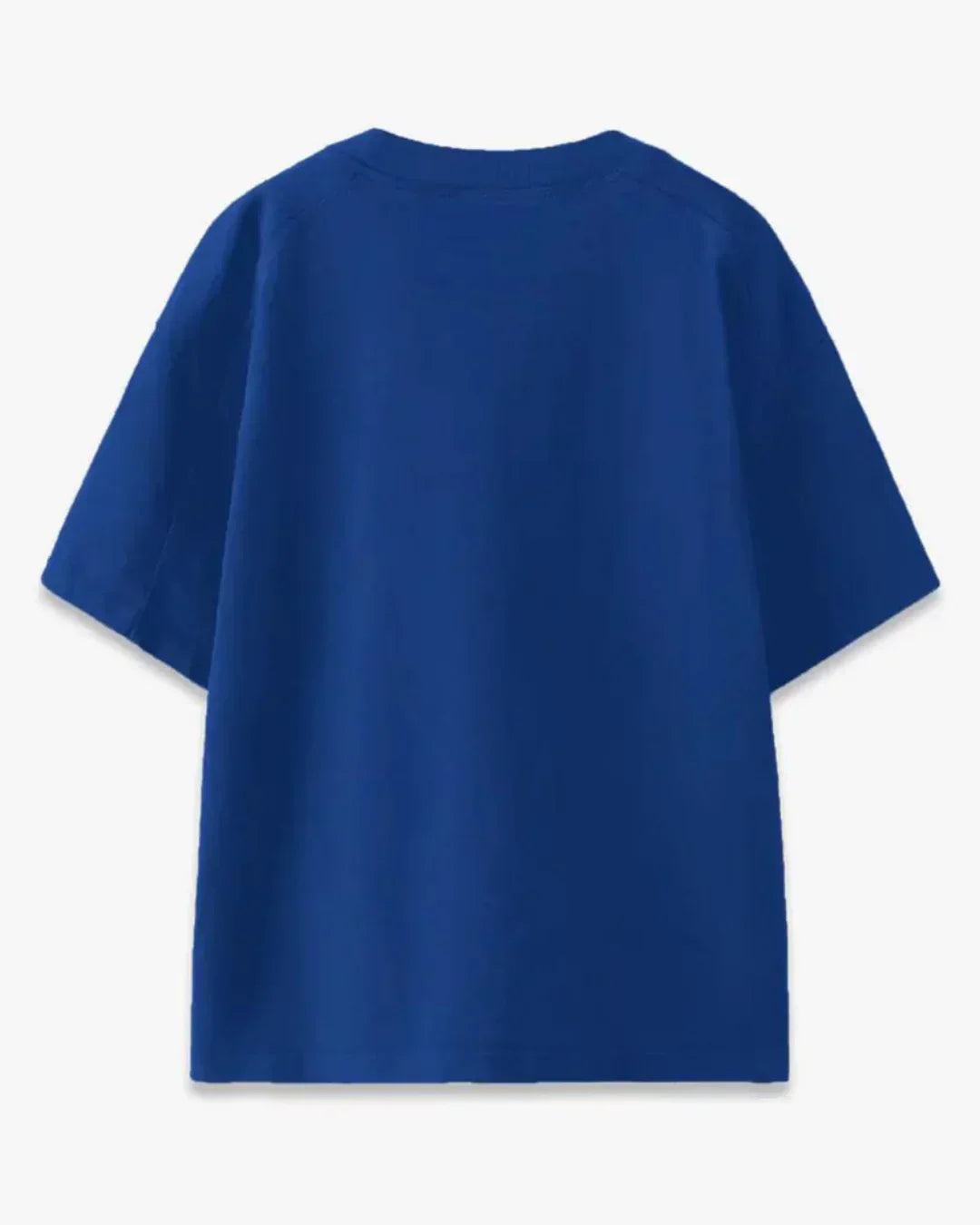 Arlo Shoot Your Shot Oversized T-Shirt – blue cotton tee, loose fit, plain design, shown in flat lay