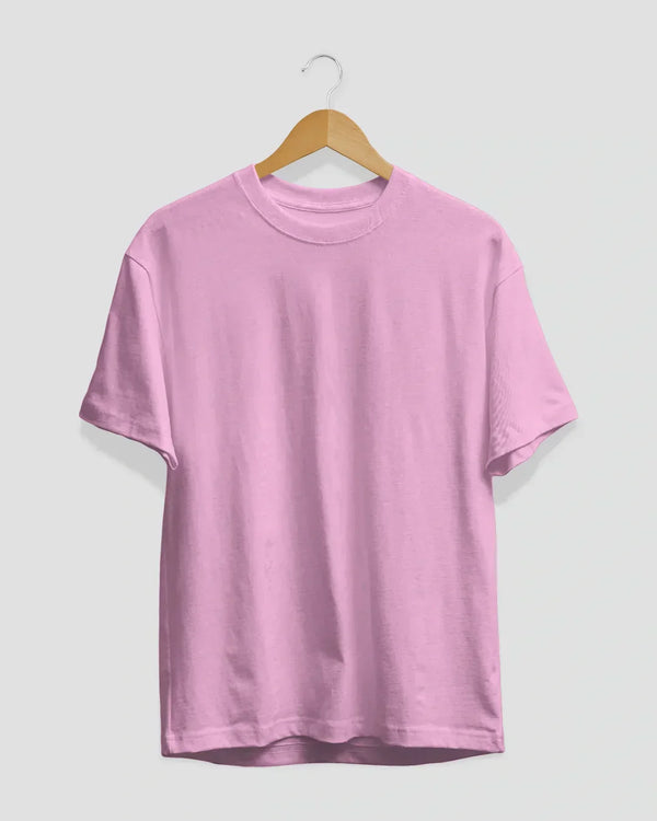 RB Baby Pink Plain T-Shirt, regular-fit tee in 100% Pure fabric