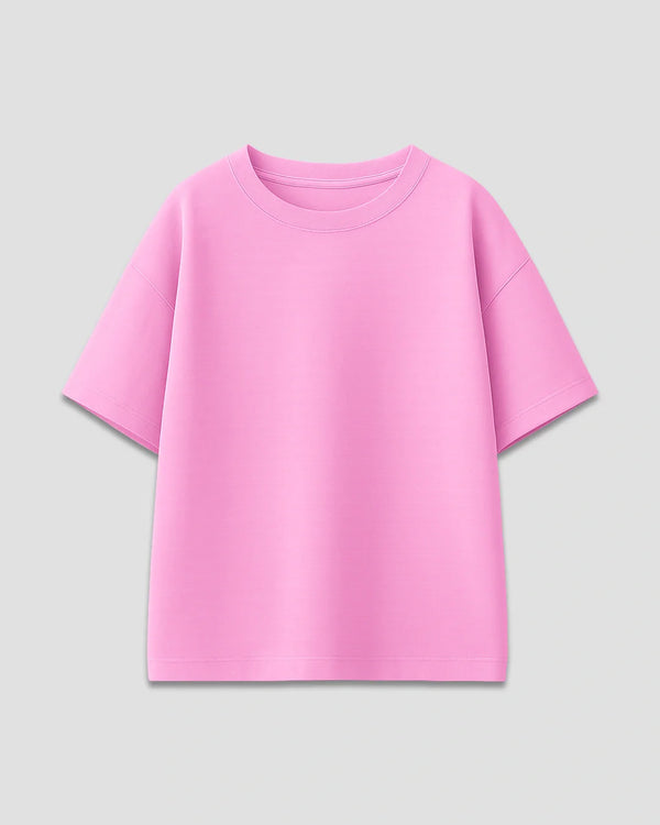 RB Baby Pink Plain Oversized T-Shirt