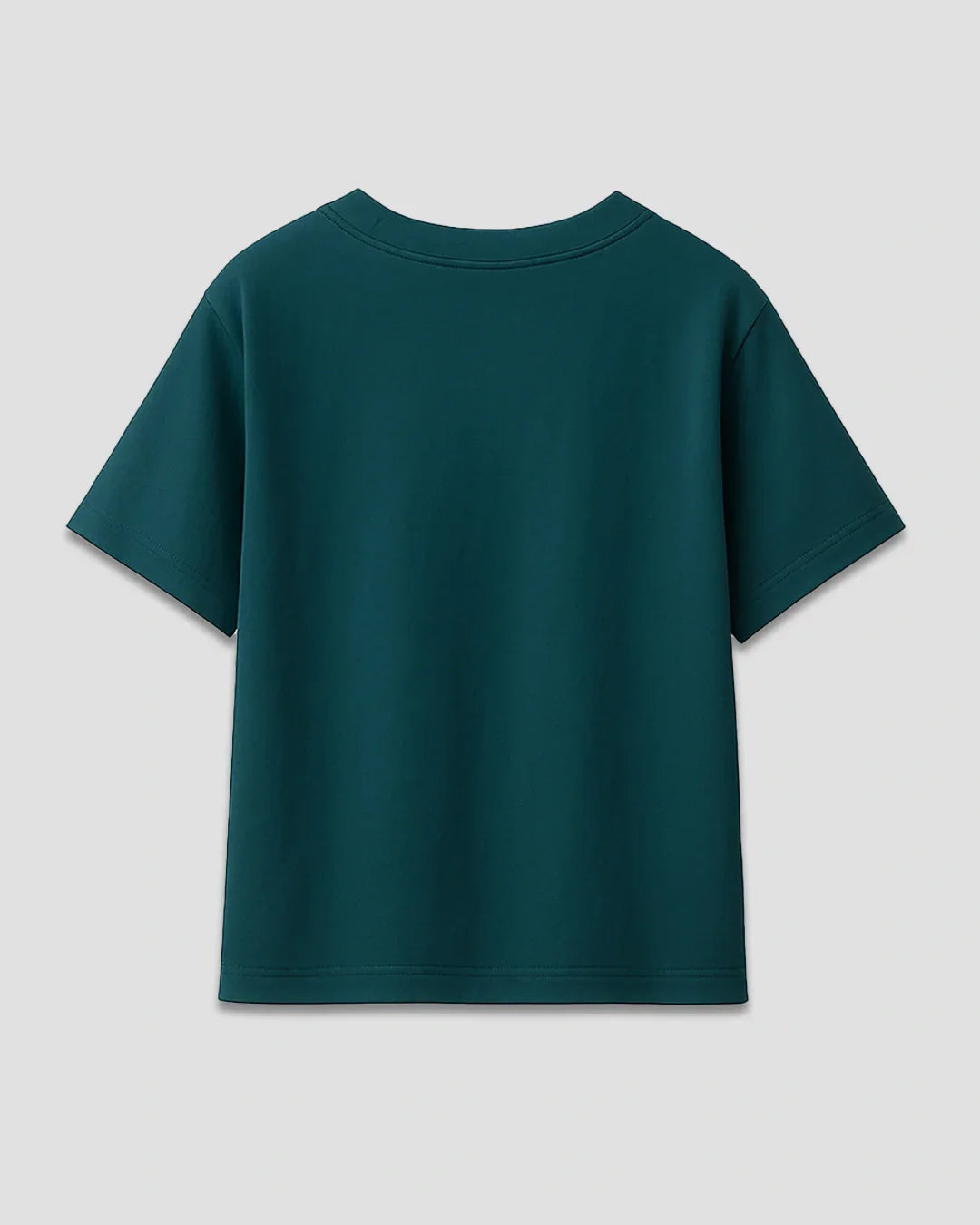 Baseball Petrol Blue V-Neck Oversize T-Shirt – plain back, oversized fit, flat lay