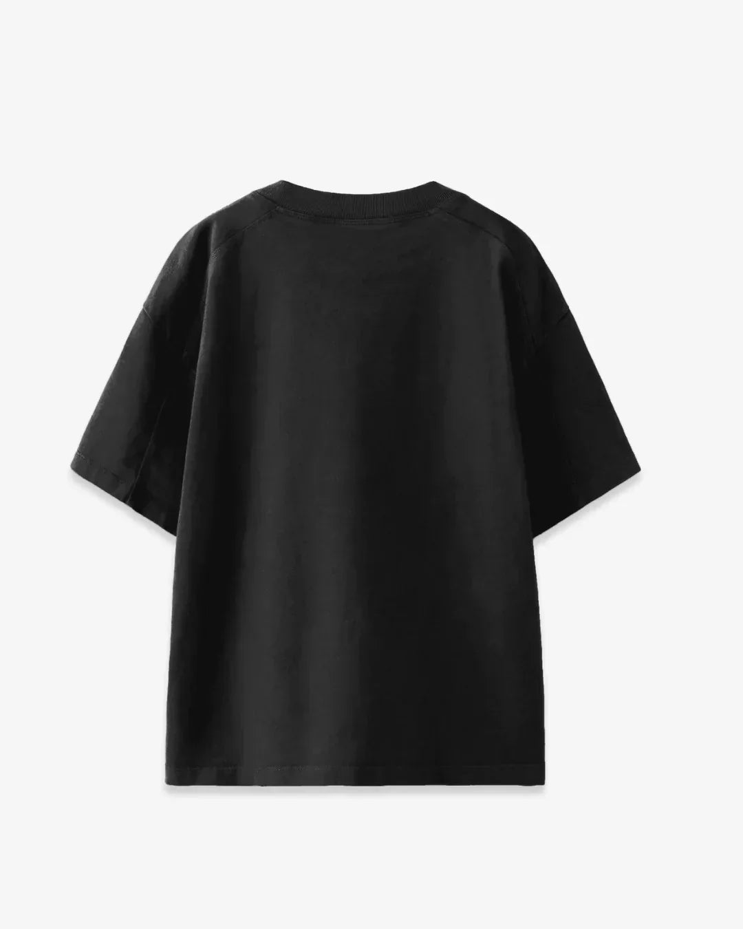 Be Kind Bruh Oversized T-Shirt – black oversized tee with plain back view on white background