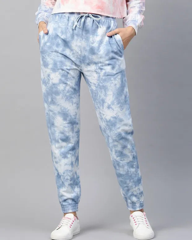 Berry Blue Tie Dye Joggers for Women Online In India | Dky