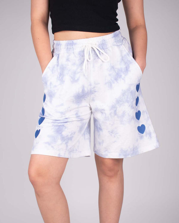 Blue Tie Dye Bermuda Shorts for Women Online In India | Dky