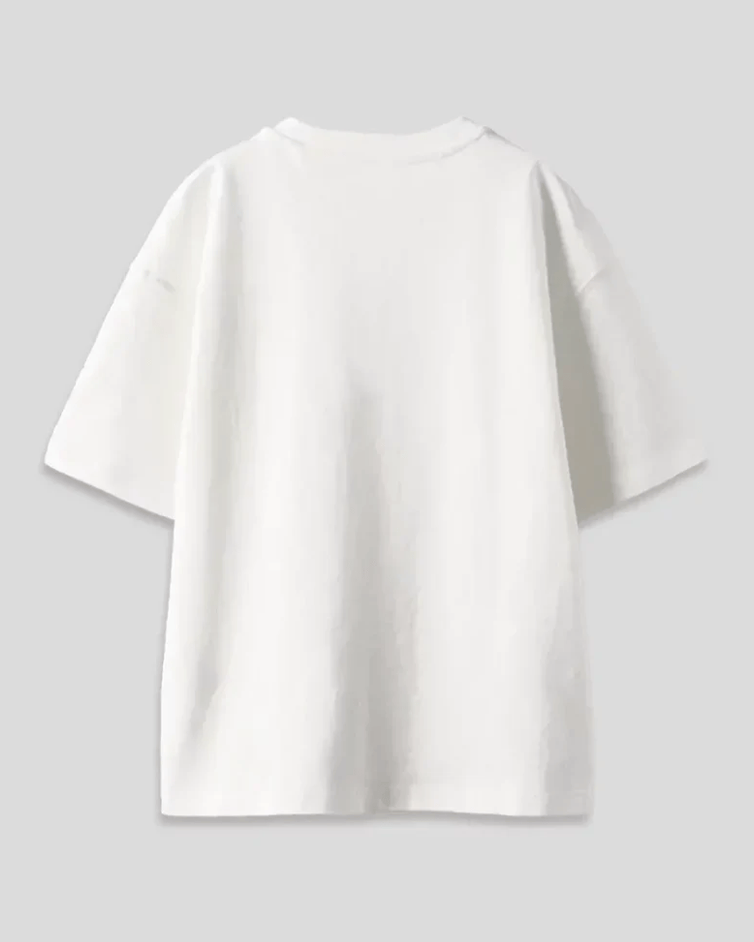 Brew & Balance Oversized T-Shirt – white, oversized T-shirt with plain design, flat lay