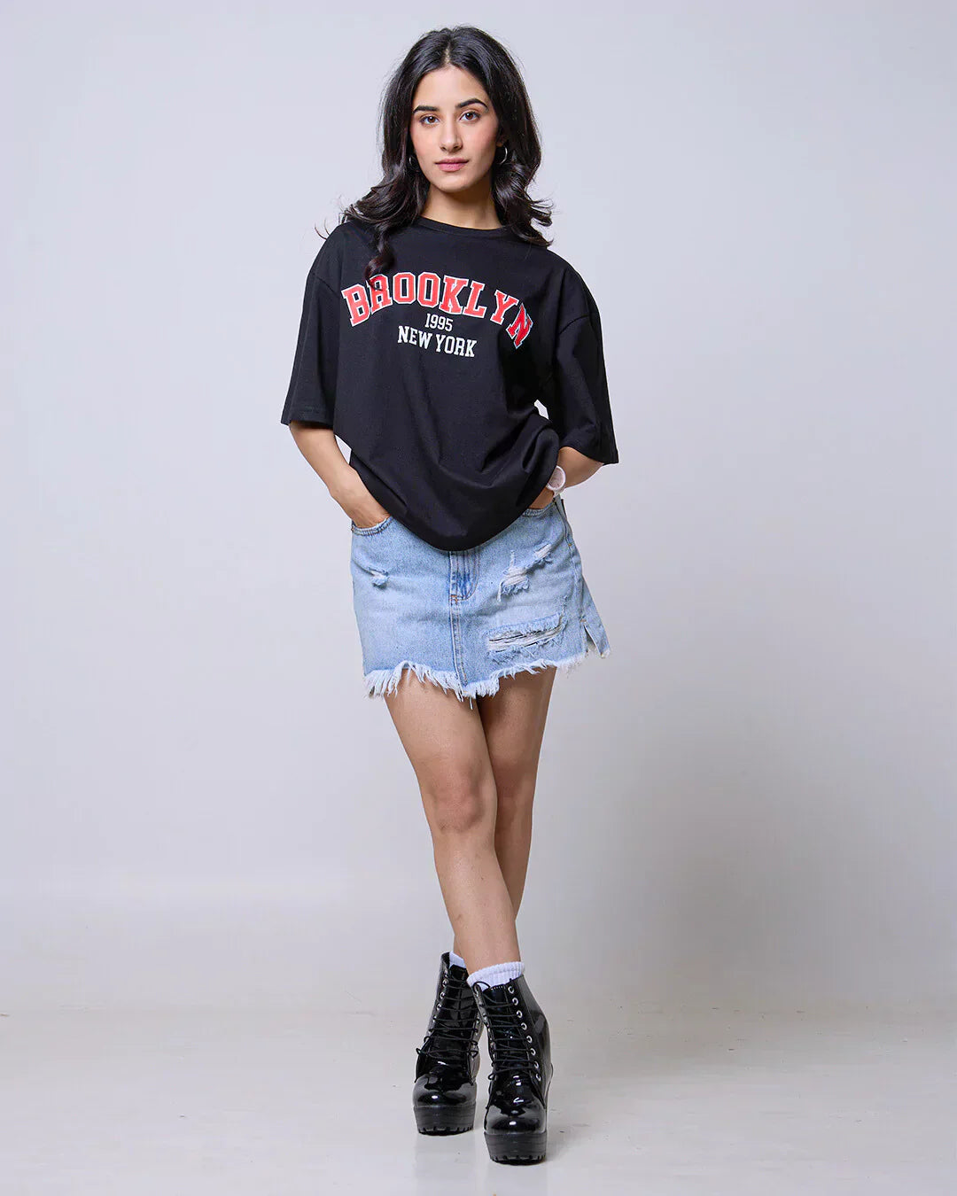 Brooklyn Oversized T-Shirt - Shop Printed T shirt for Women Online In India | LoveDky