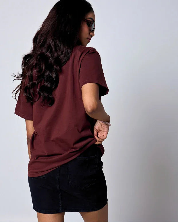 Brown Plain T-Shirt - Shop Printed T shirt for Women Online In India | LoveDky