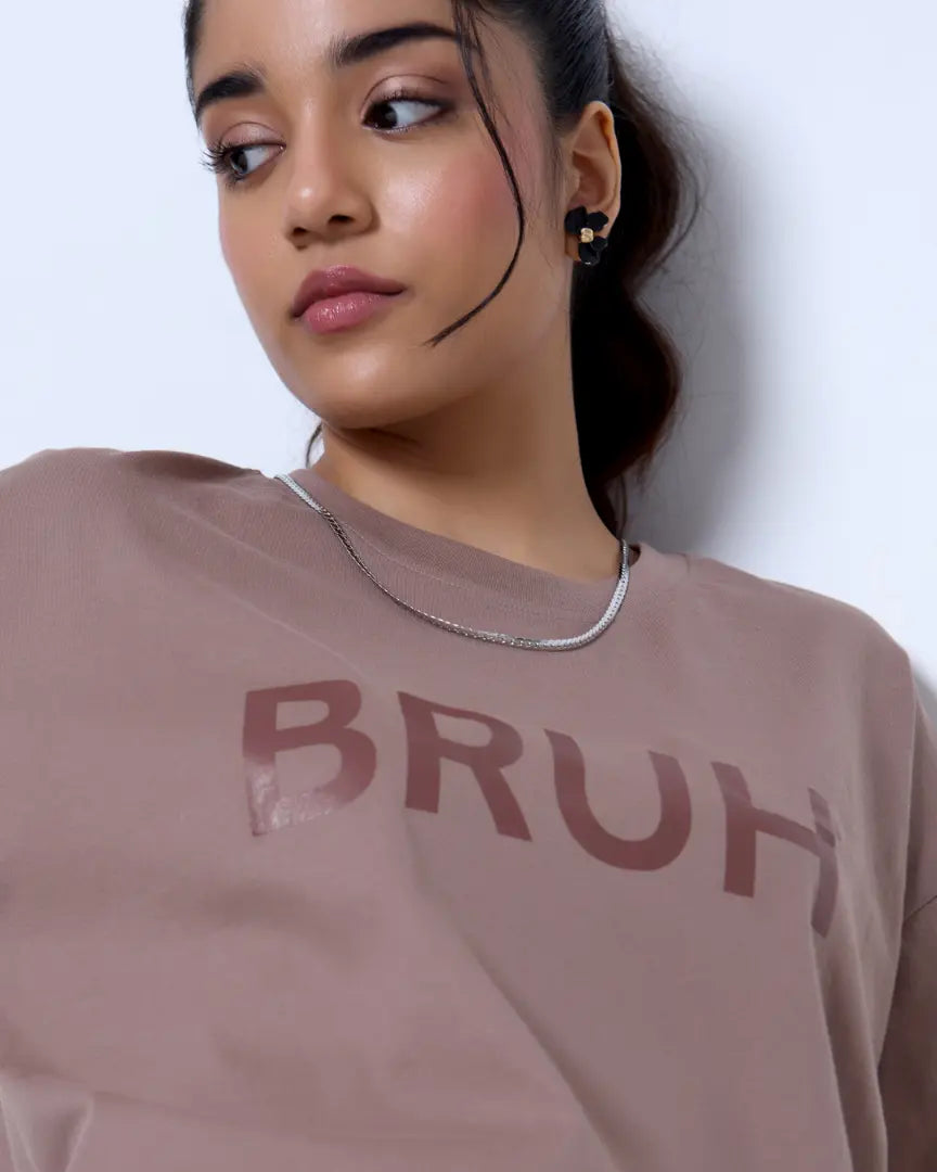 Bruh Oversized T-Shirt - Shop Printed T shirt for Women Online In India | LoveDky