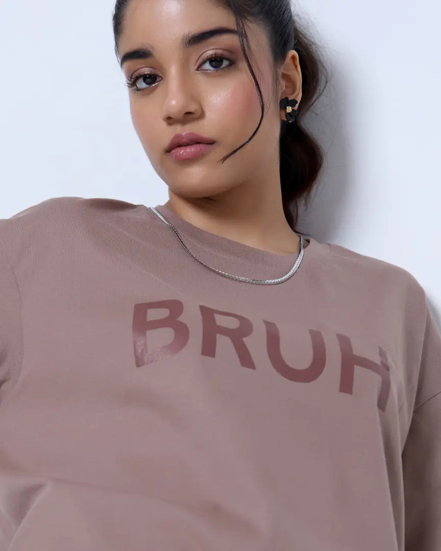 Bruh Oversized T-Shirt - Shop Printed T shirt for Women Online In India | LoveDky