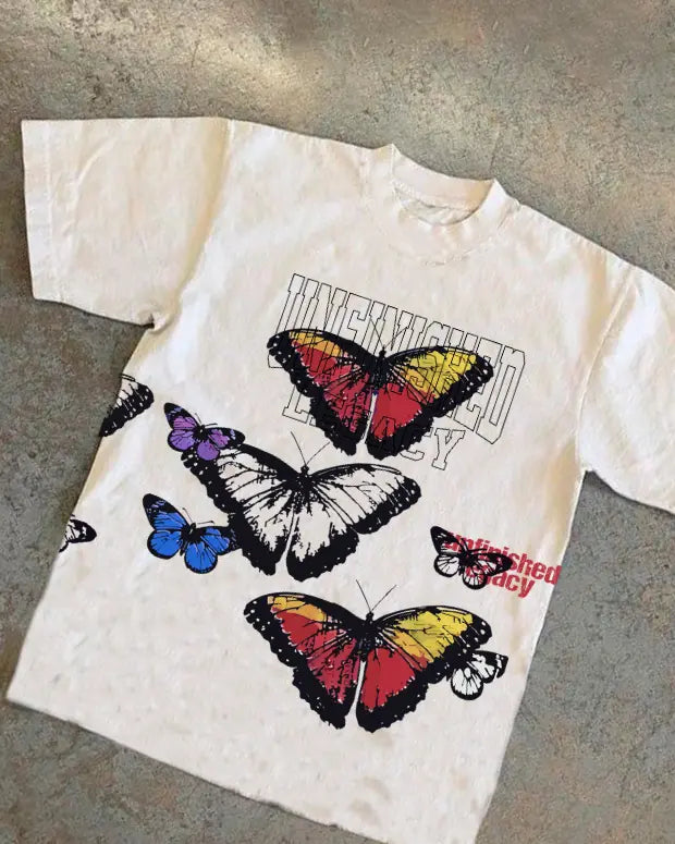 Butterfly Oversized T-Shirt - Shop Printed T shirt for Women Online In India | LoveDky