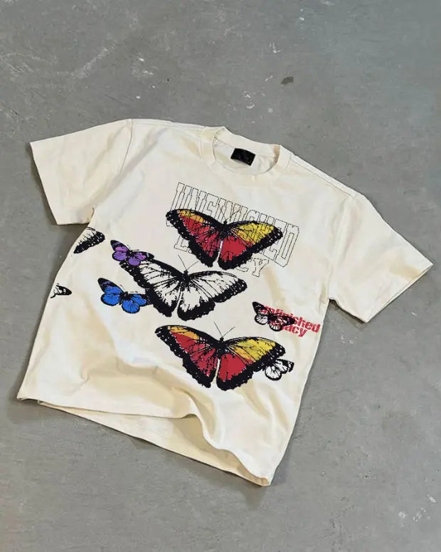 Butterfly Oversized T-Shirt - Shop Printed T shirt for Women Online In India | LoveDky