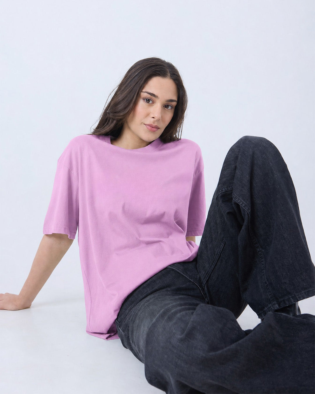 Lilac Plain Oversized T-Shirt