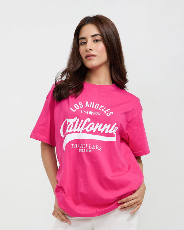 Shop California Travellers Oversized T-Shirt for Women in India | Dky