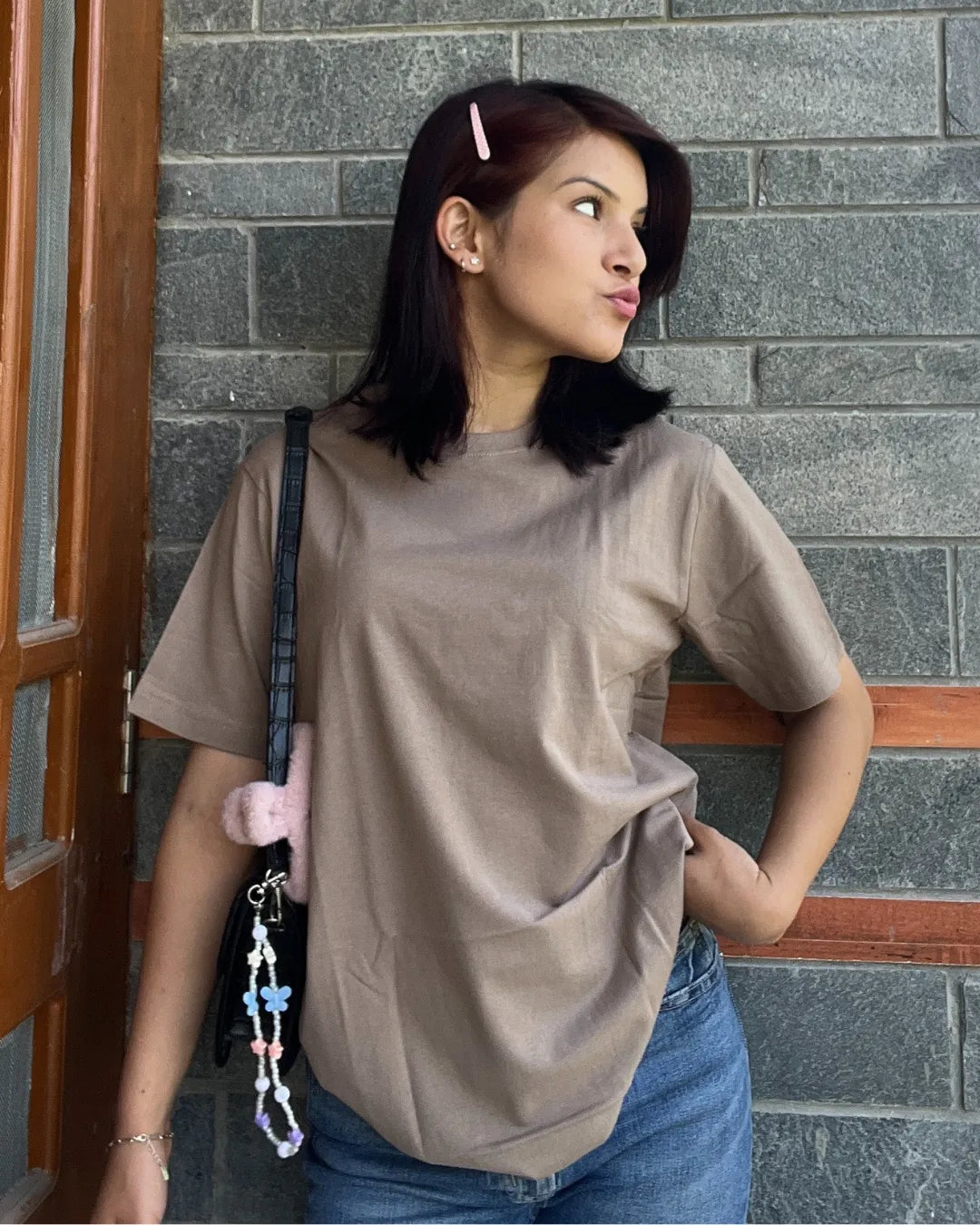 Camel Plain T-Shirt - Shop Printed T shirt for Women Online In India | LoveDky