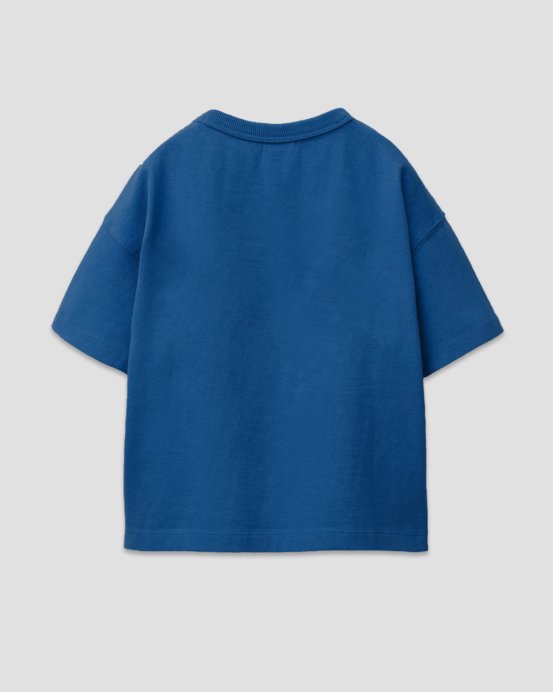 Casio Plain Boxy Oversize T-Shirt - blue, boxy oversized tee with plain finish, shown flat lay
