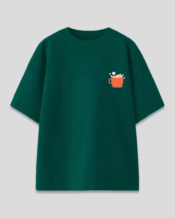 Cat In Cup Oversized T-Shirt