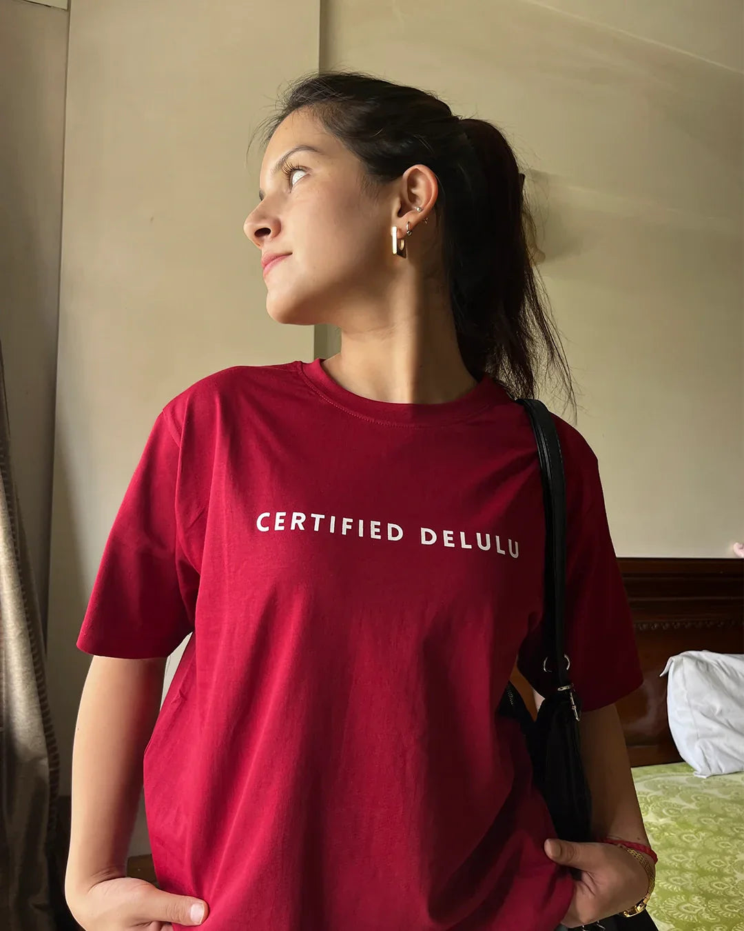 Certified Delulu T-Shirt - Shop Printed T shirt for Women Online In India | LoveDky