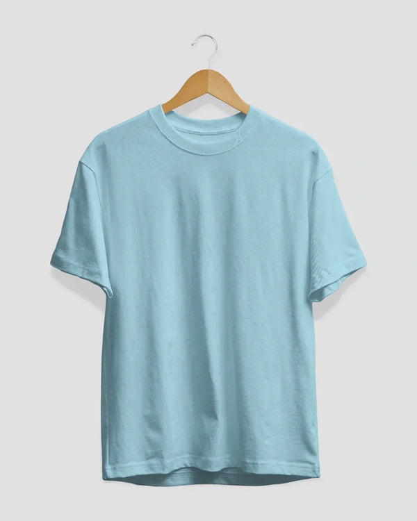 RB Cloudy Plain T-Shirt by Real Baysics; light blue, 100% pure fabric tee