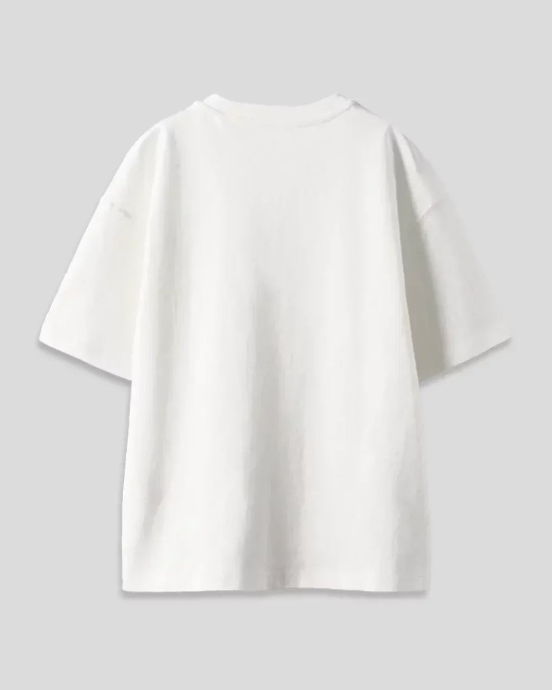 Coffee I Need More Oversized T-Shirt – white, oversized shirt with no print, laid flat