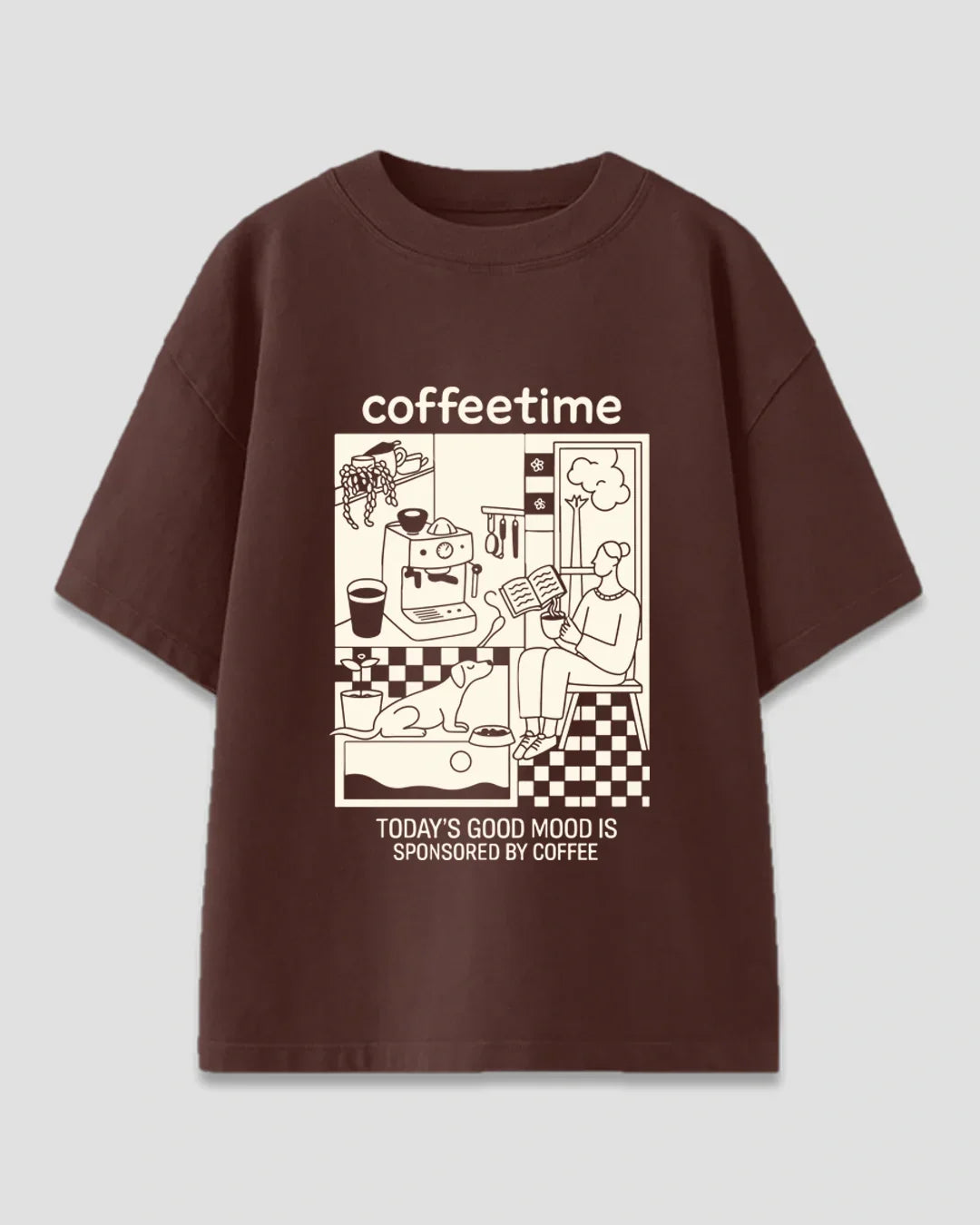 Coffee Time Oversized T-Shirt for Women Online In India | Dky