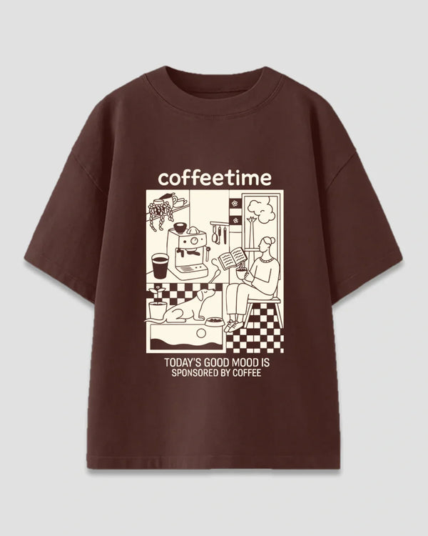 Coffee Time Oversized T-Shirt for Women Online In India | Dky