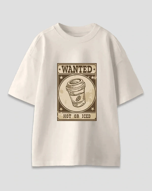 Coffee Wanted Oversized T-Shirt for Women Online In India | Dky
