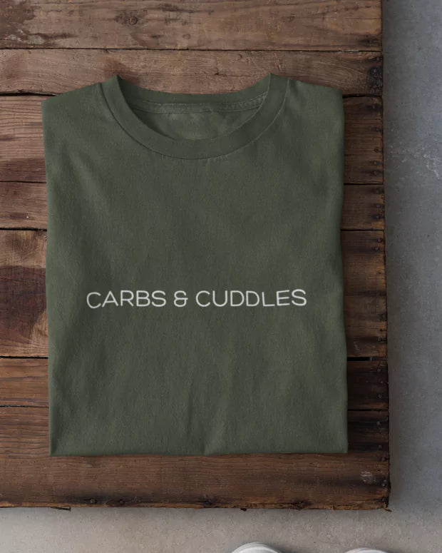 Olive Green Carbs & Cuddles T-Shirt