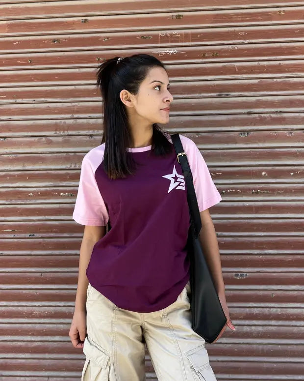 Cosmic Mulberry Raglan T-Shirt for Women Online In India | Dky