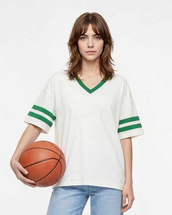 Off-White Courtside V-Neck Plain Oversize T-Shirt