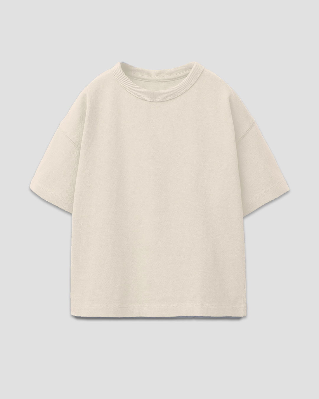 Cream Plain Boxy Oversize T-Shirt for Women Online In India | Dky
