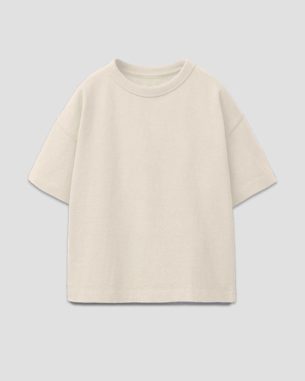 Cream Plain Boxy Oversize T-Shirt for Women Online In India | Dky