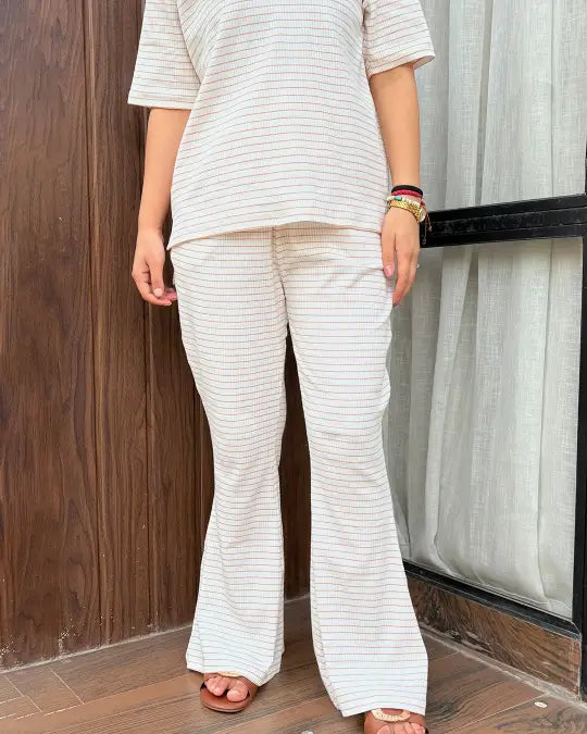 Cream Ribbed Co-Ord Set