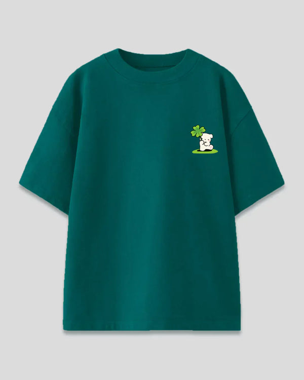 Jade Cute Lucky Puppy Women's Oversized T Shirt | Dky